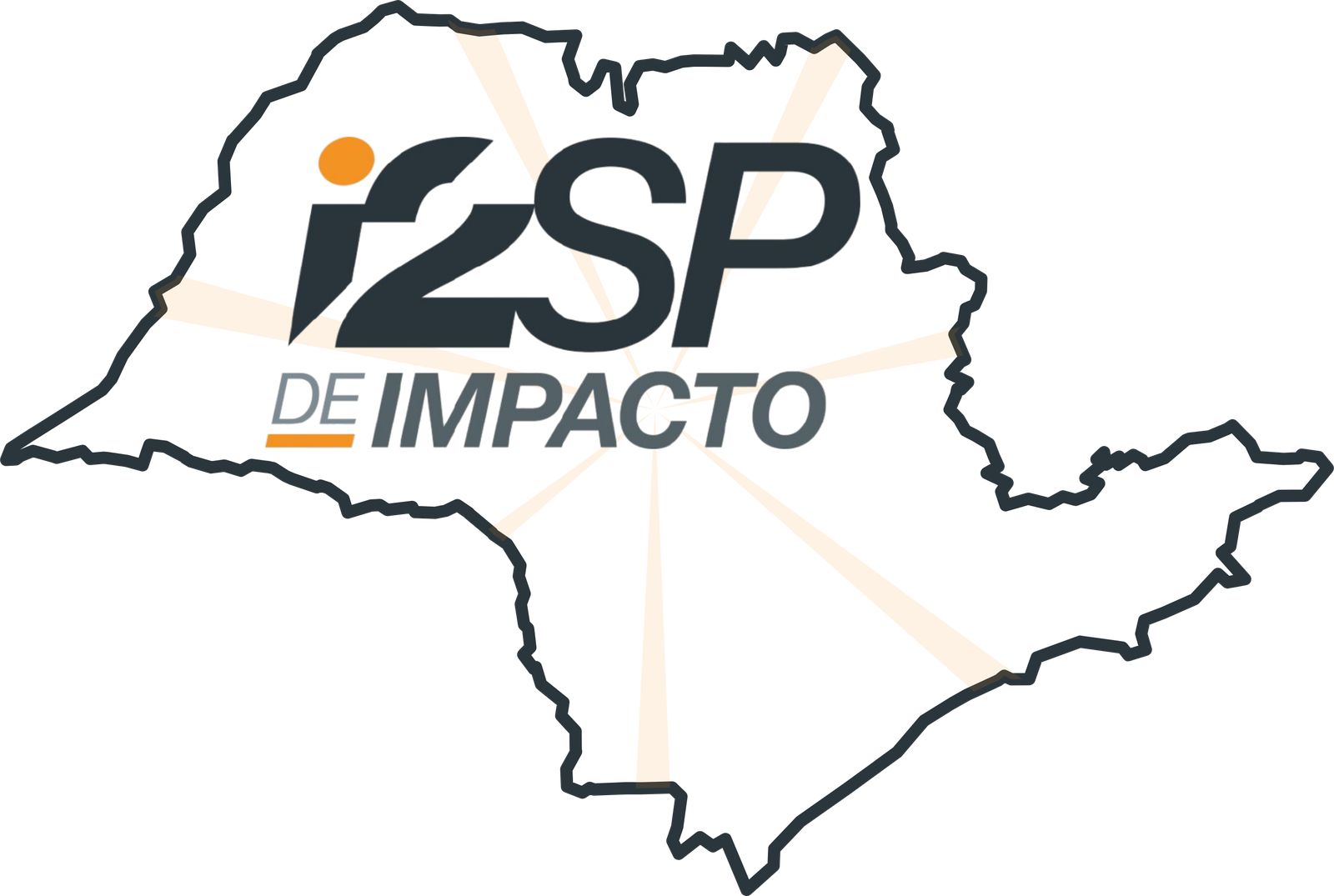 i2SP de Impacto — Inova Interior de São Paulo, sobre o mapa do estado